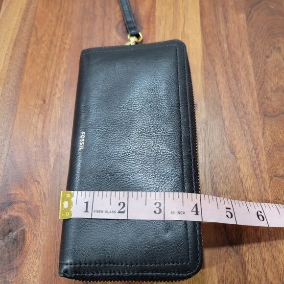 Fossil Zip Wristlet Wallet Leather Card Slots Coin Pouch - Picture 9 of 12